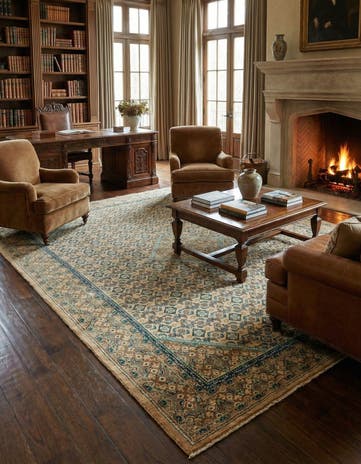 9' 10 x 13' 5 Hand Knotted Farahan Persian Wool Rug