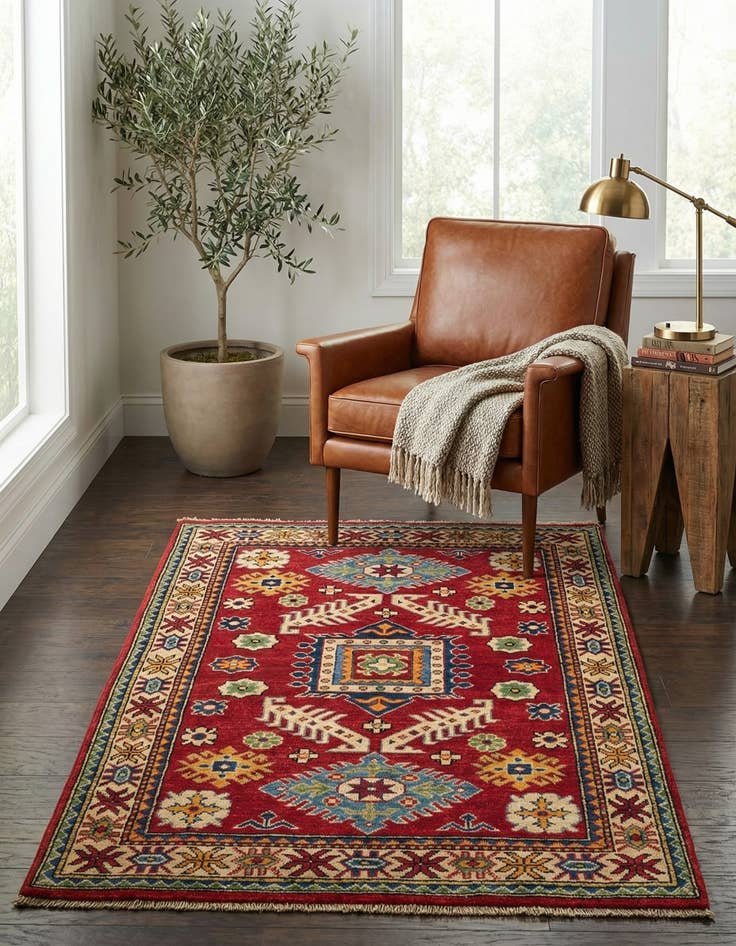 Detail image of 3' 3 x 5'  Hand Knotted Kazak Rug