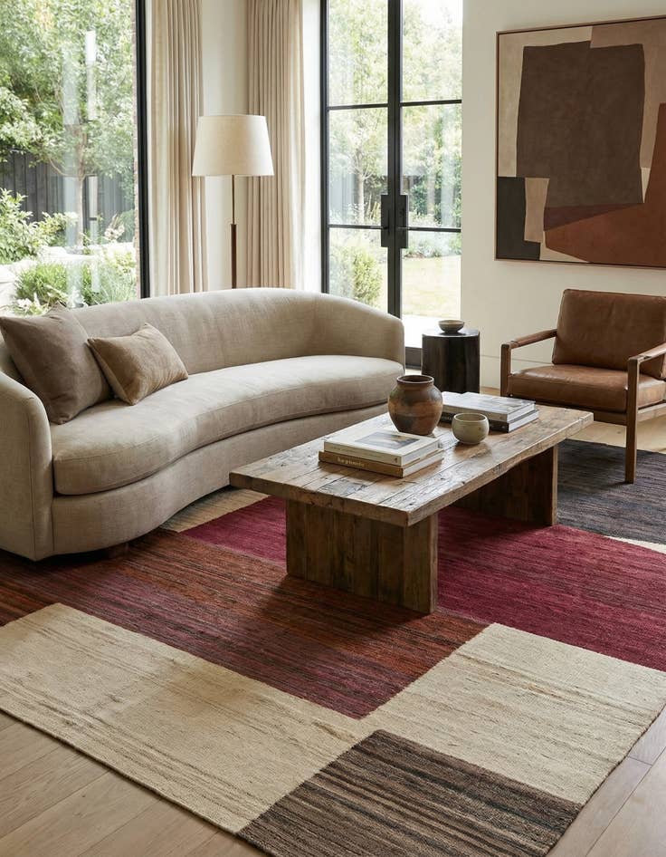 Detail image of  6' x 8'  Hand Woven Kilim Modern Wool Rug