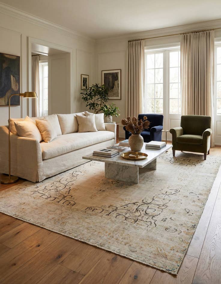 Detail image of  9' x 12' 10  Hand Knotted Ultra Vintage Persian Wool Rug