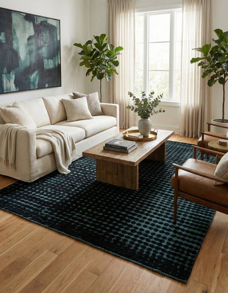 Detail image of 6' 4 x 10'  Hand Knotted Darya Wool Rug