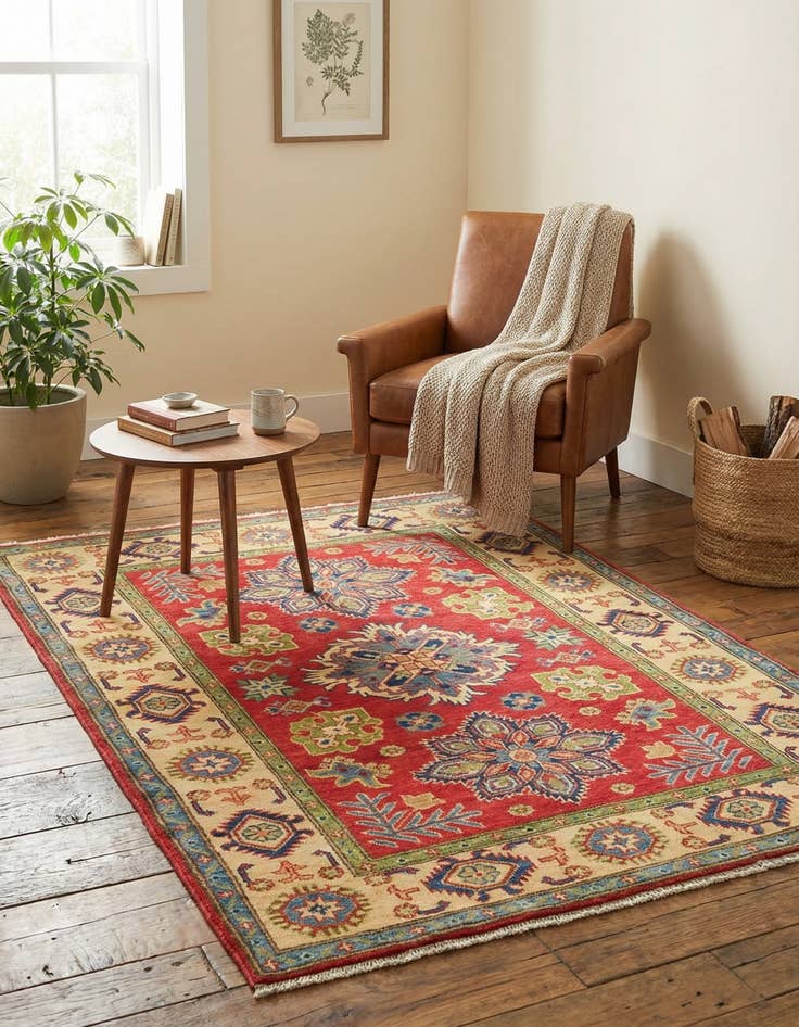 Detail image of 3' 10 x 5' 9  Hand Knotted Kazak Rug