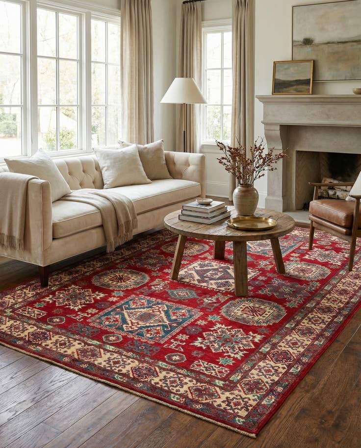 Detail image of 6' 7 x 9' 8 Hand Knotted Kazak Rug