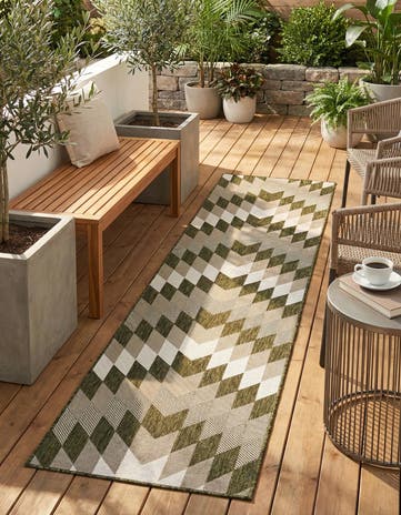 2' 7 x 12' Easy-Clean Modern Indoor / Outdoor Runner Rug