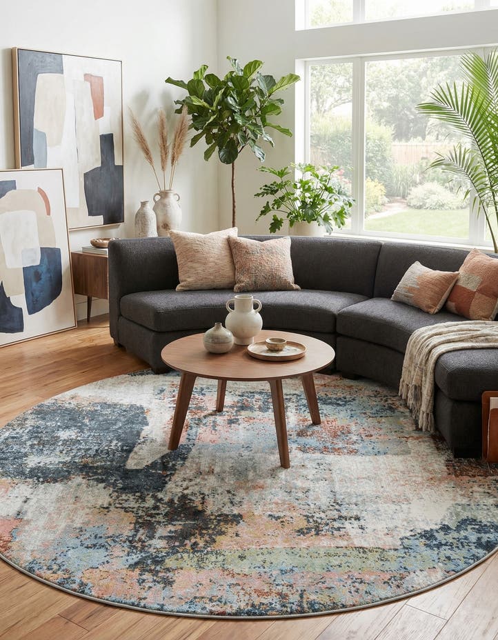 7' 10 x 7' 10 Kamala Washable Round Rug