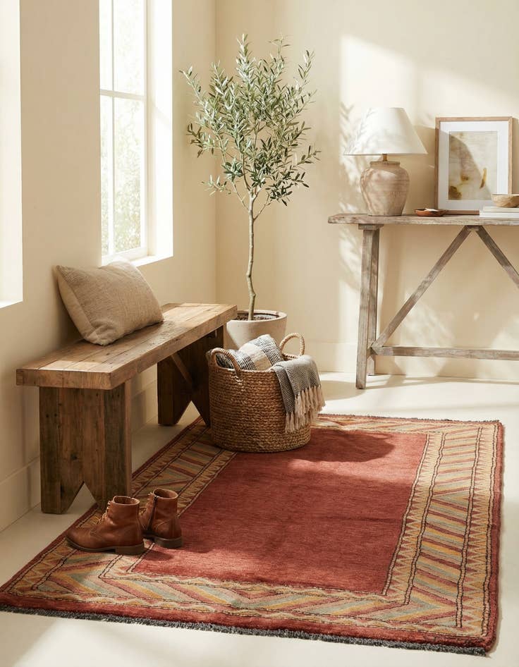 Detail image of  3' 2 x 5' 2  Hand Knotted Kashkuli Gabbeh Oriental Wool Rug