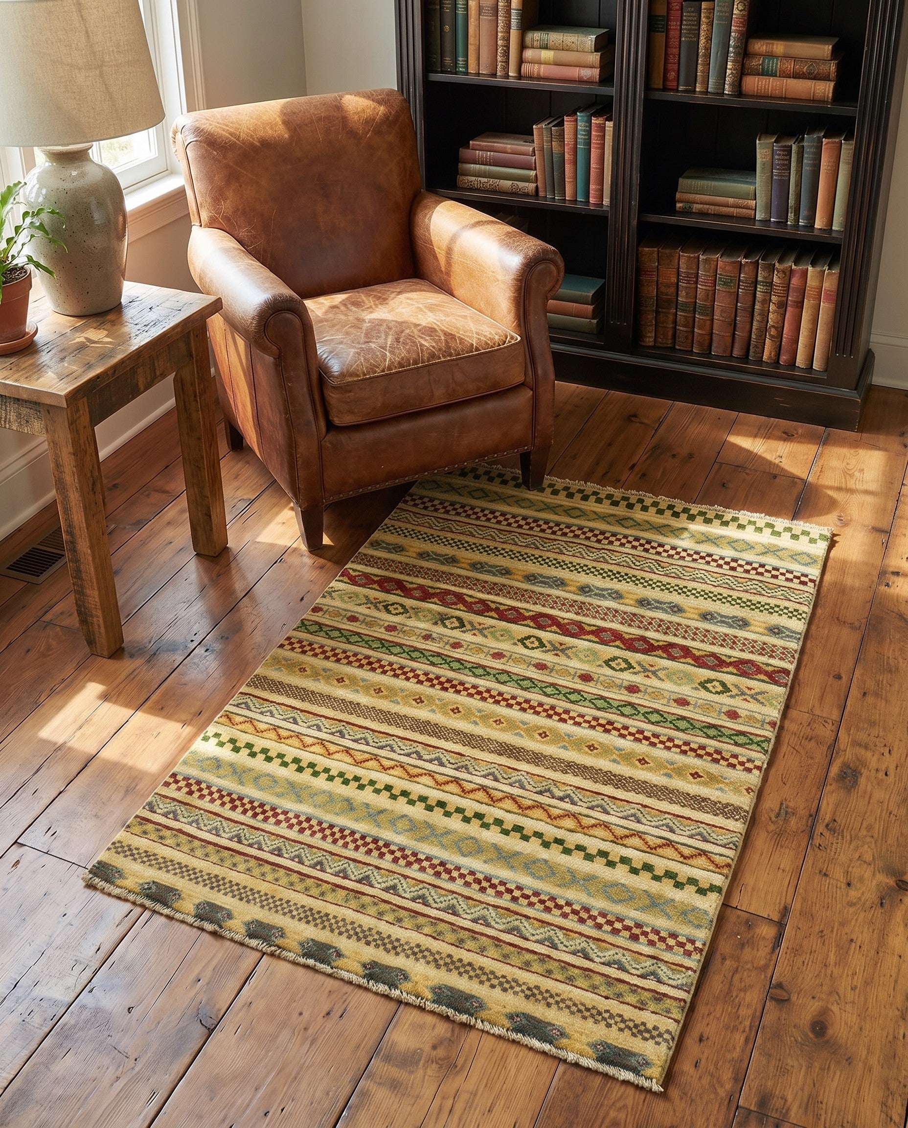 2' 10 x 4' Hand Knotted Modern Ziegler Rug