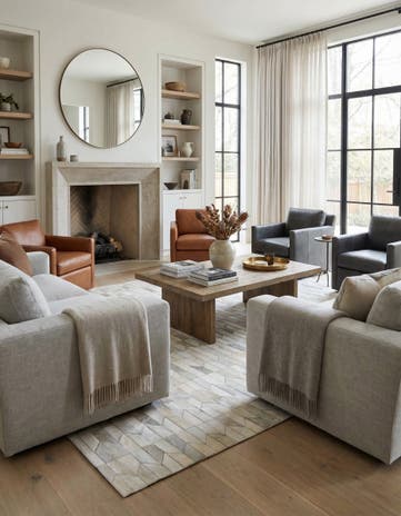 5' x 8' Cowhide Leather Rug
