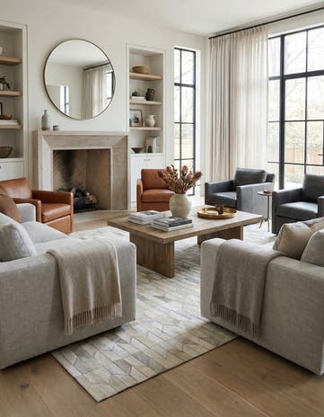 5' x 8' Cowhide Leather Rug