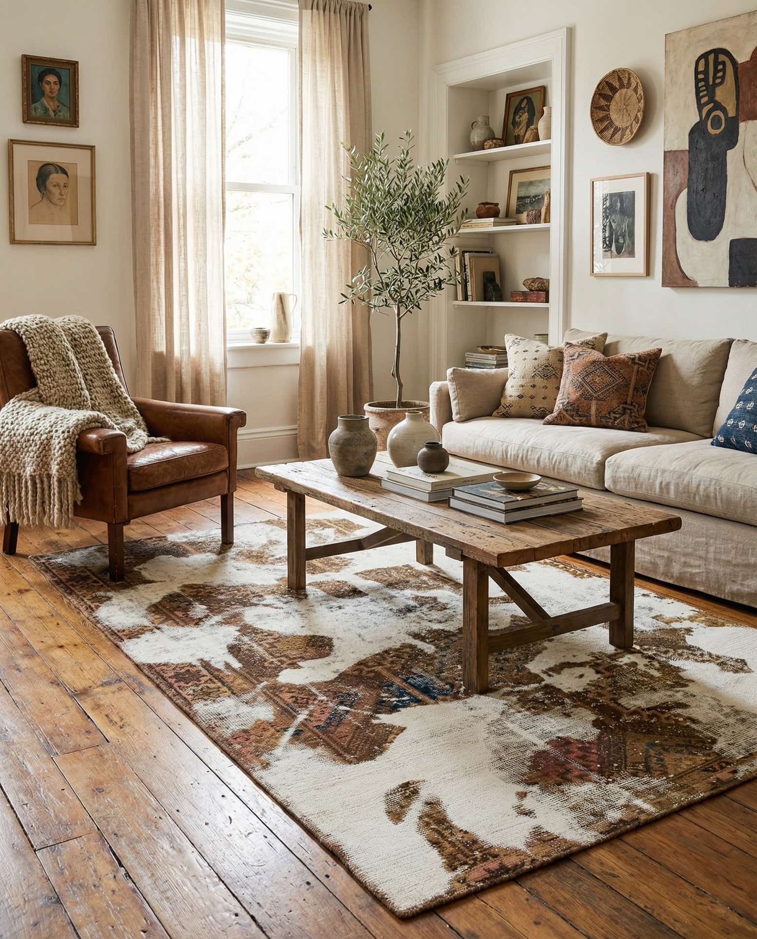4' 10 x 7' 6 Hand Knotted Ultra Vintage Persian Wool Rug