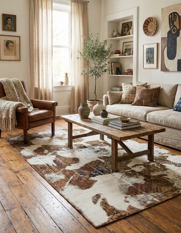 4' 10 x 7' 6 Hand Knotted Ultra Vintage Persian Wool Rug