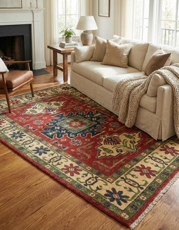 4' 3 x 6' Hand Knotted Kazak Rug