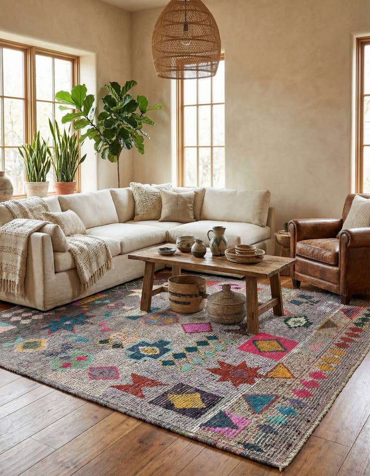 Detail image of 8' 2 x 10' 4  Hand Knotted Moroccan Wool Rug