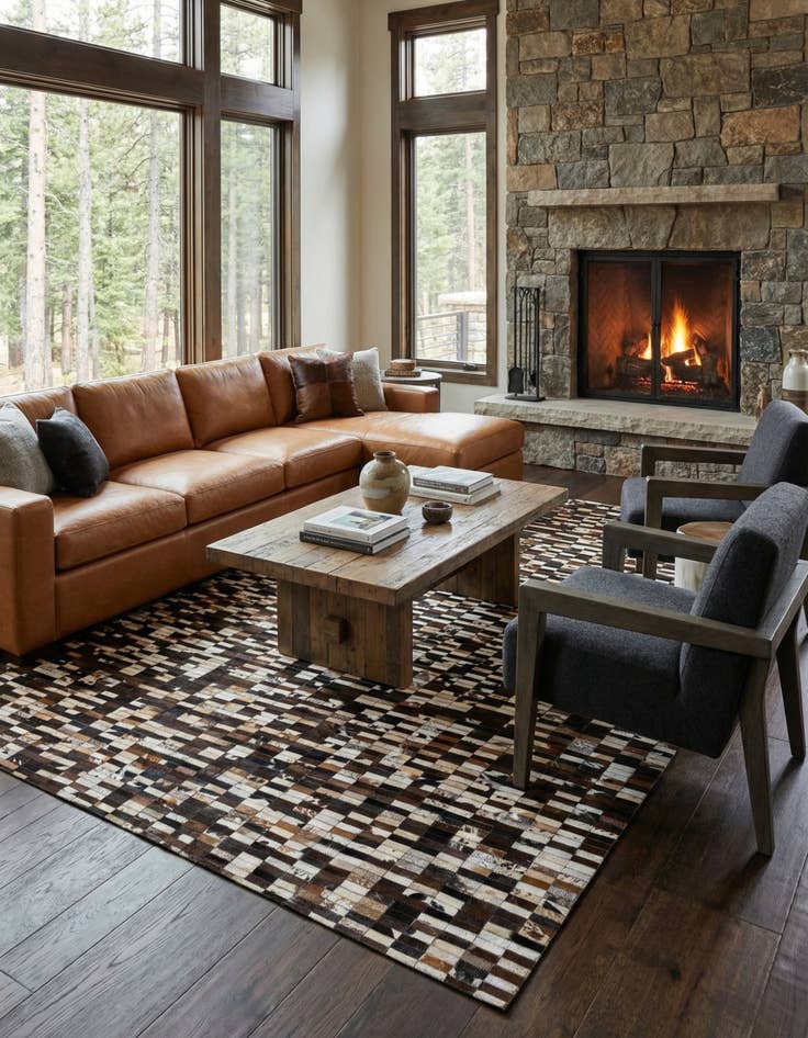 Detail image of  8' 1 x 10' 1 Cowhide - Patchwork Rug