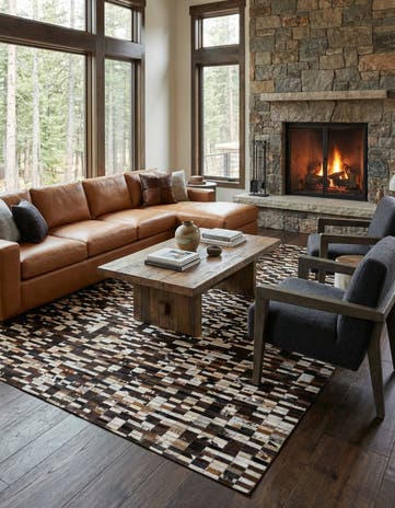 8' 1 x 10' 1 Cowhide - Patchwork Rug