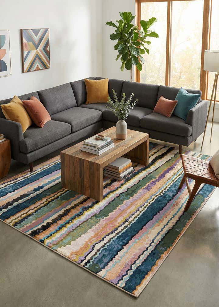 9' x 12' Easy-Clean Modern Indoor / Outdoor Rug