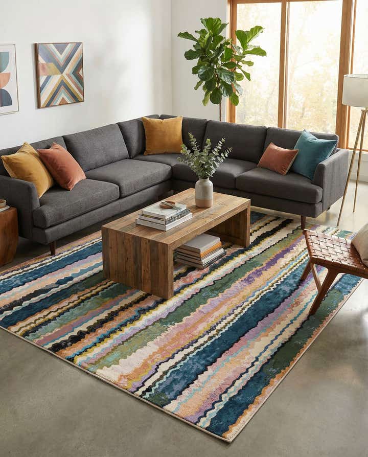 9' x 12' Easy-Clean Modern Indoor / Outdoor Rug