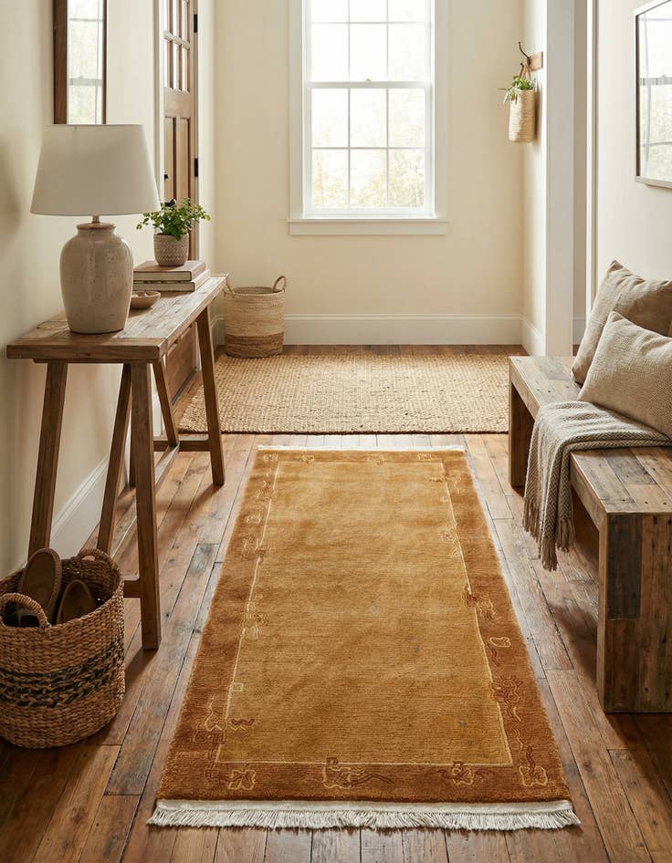 Detail image of 2' 3 x 4' 7  Hand Knotted Nepal Wool Runner Rug