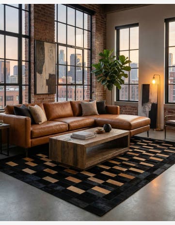 5' x 7' 11 Cowhide - Patchwork Rug