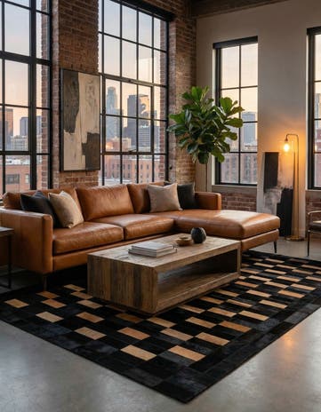 5' x 7' 11 Cowhide - Patchwork Rug