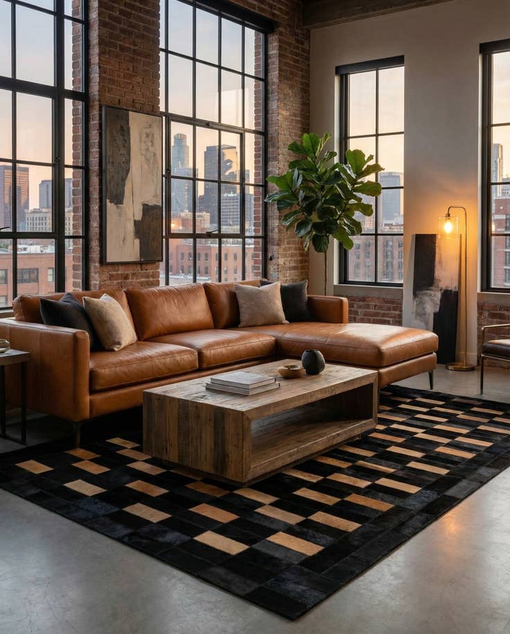 Detail image of 5' x 7' 11 Cowhide - Patchwork Rug