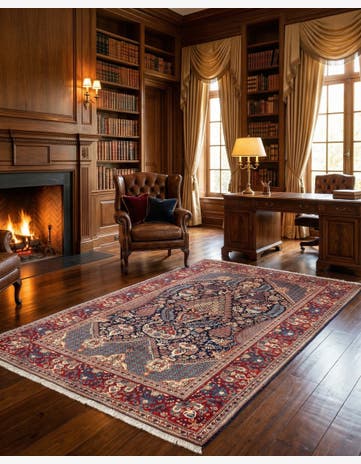 4' 4 x 6' 10 Kashan Wool Rug