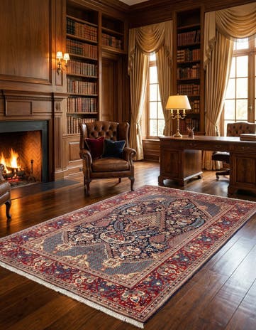 4' 4 x 6' 10 Kashan Wool Rug