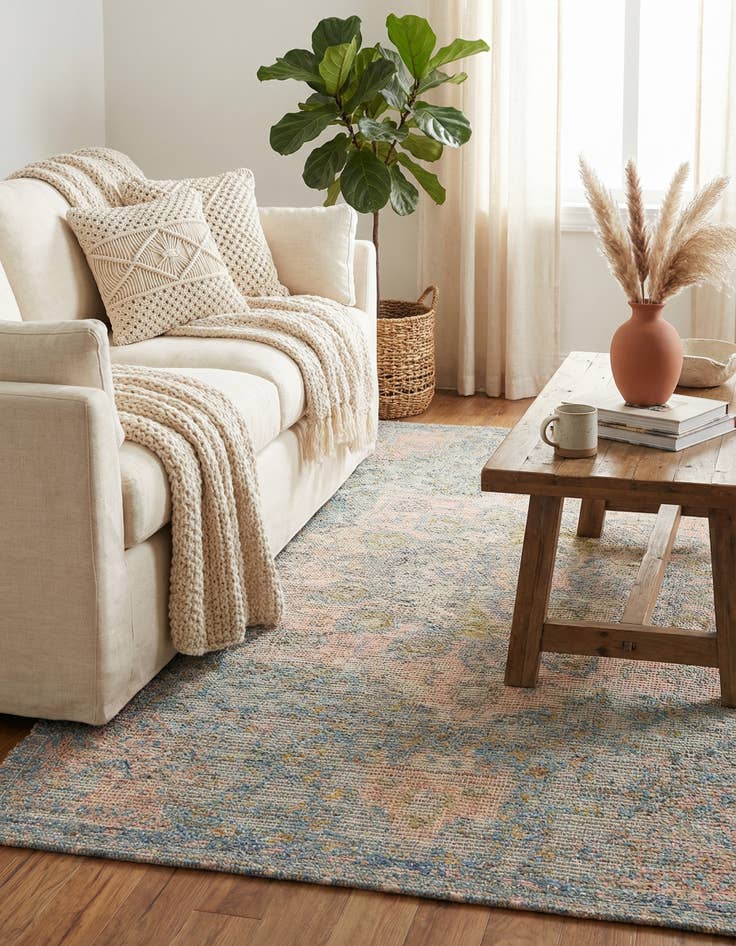 Detail image of  6' 1 x 9'  Hand Woven Chenille Jute Rug