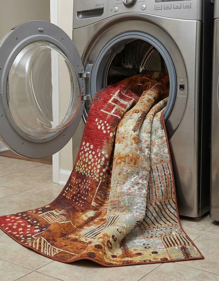 Detail image of 5' 3 x 8'  Washable Modern Indoor / Outdoor Rug