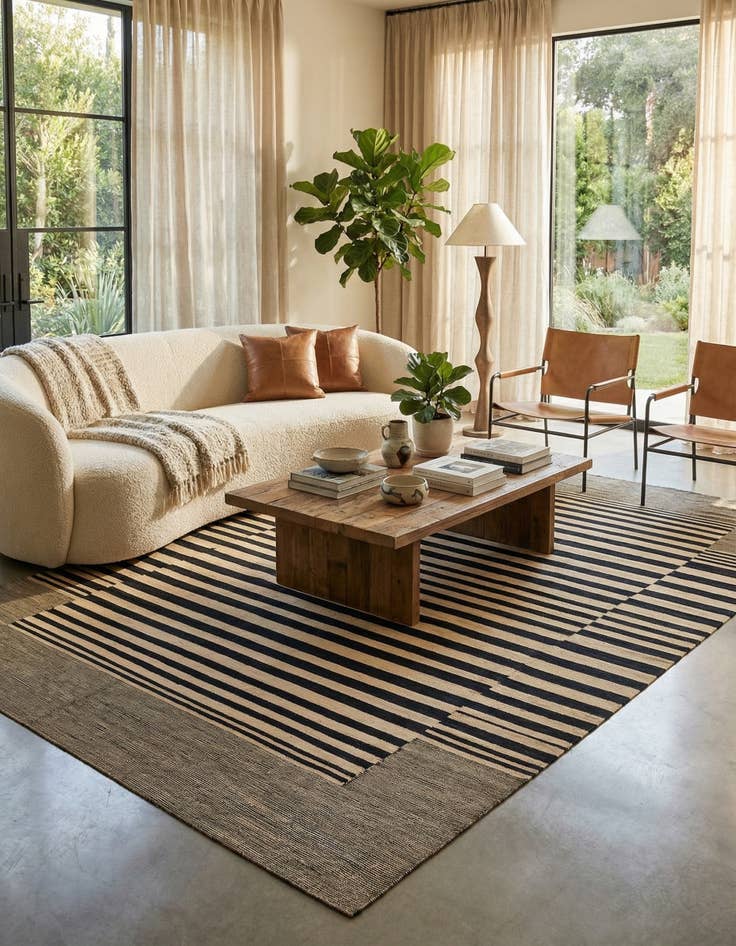 Detail image of 6' 6 x 9' 7  Hand Woven Kilim Modern Wool Rug