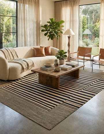 6' 6 x 9' 7 Hand Woven Kilim Modern Wool Rug