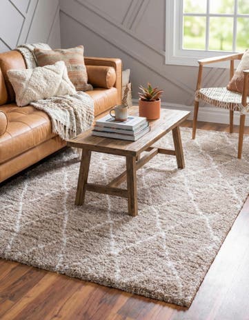 Beige Moroccan Shag Rug