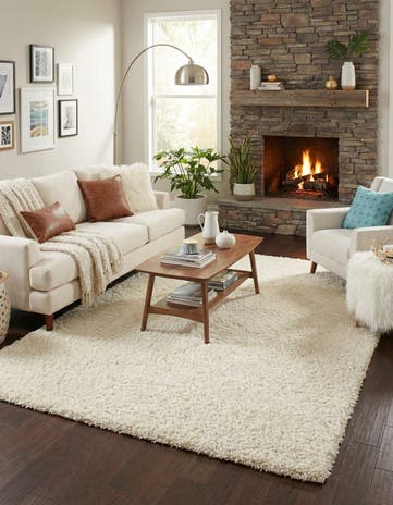 9' x 12' Solid Shag Rug