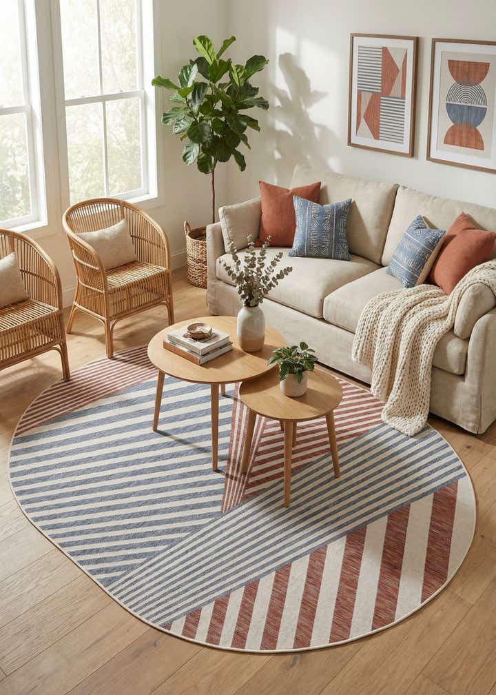 7' 10 x 10' Easy-Clean Jill Zarin Indoor / Outdoor Oval Rug