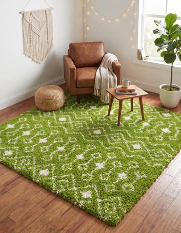 6' x 6' Moroccan Trellis Shag Square Rug