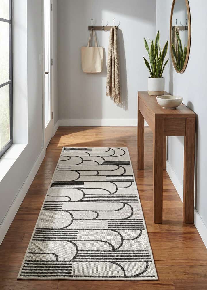 2' x 5' 3 Easy-Clean Modern Indoor / Outdoor Runner Rug