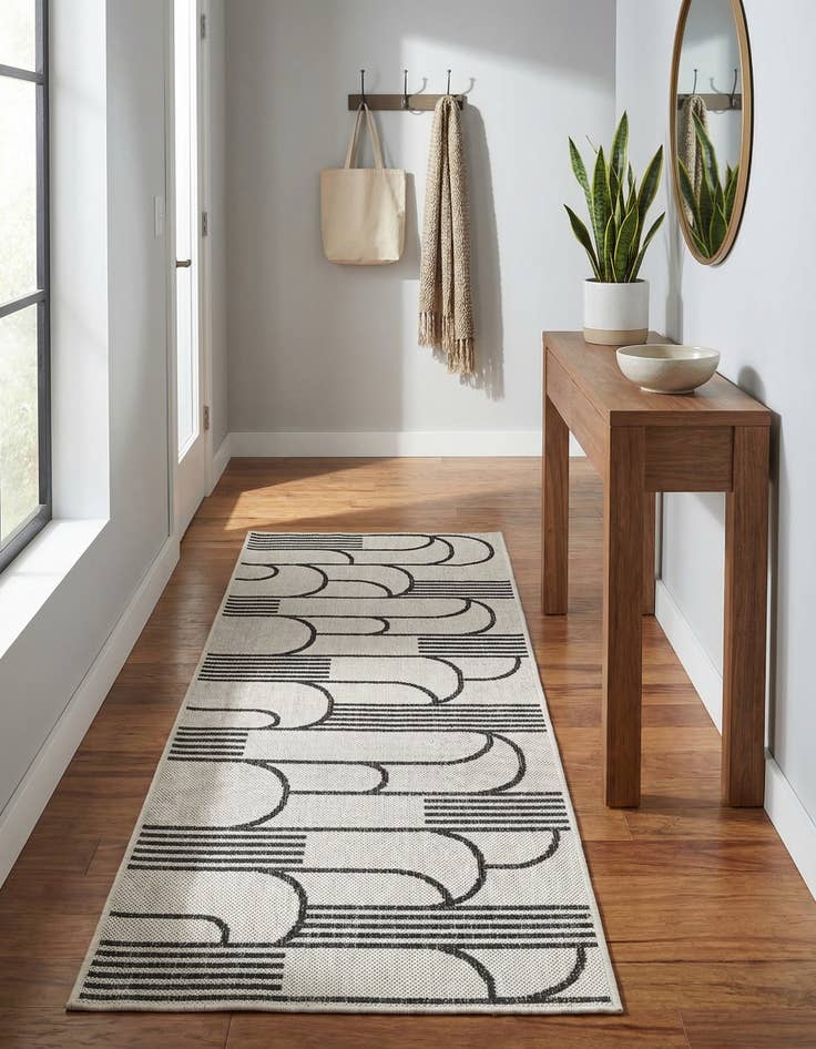 Detail image of  2' x 5' 3  Washable Modern Indoor / Outdoor Runner Rug