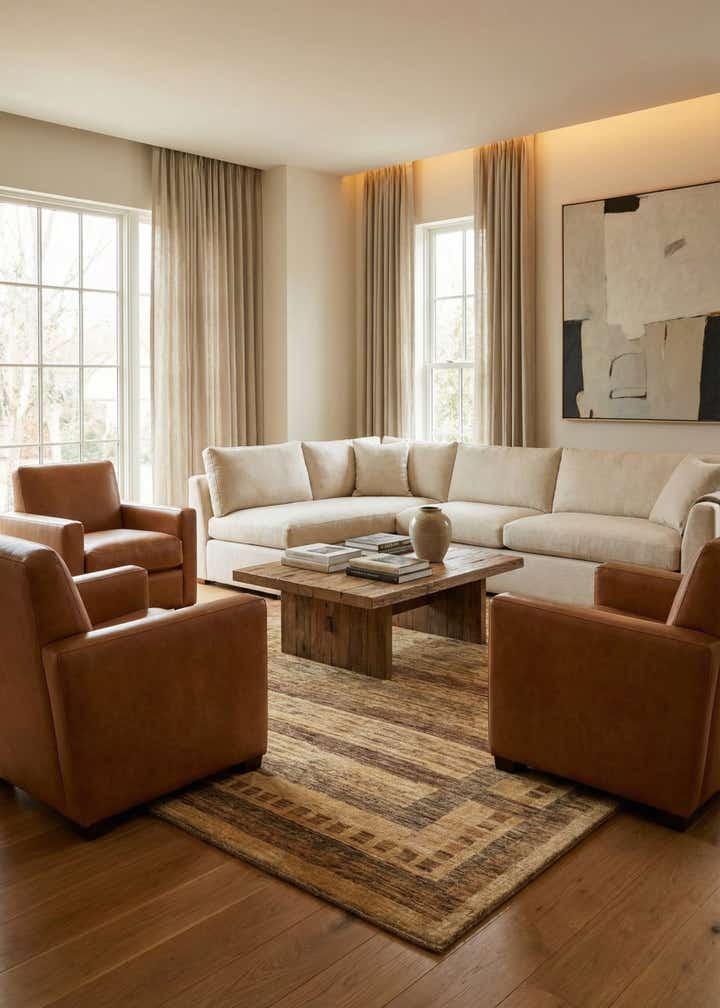 6' 1 x 8' Hand Knotted Modern Ziegler Rug