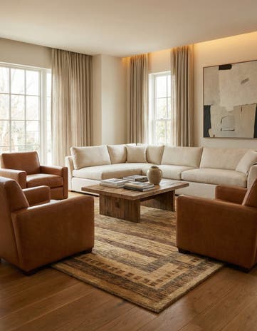 6' 1 x 8' Hand Knotted Modern Ziegler Rug