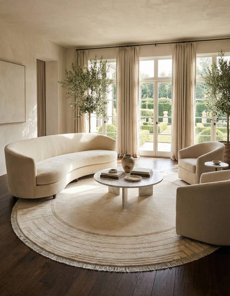 Detail image of 6' 7 x 6' 7  Hand Knotted Darya Round Rug