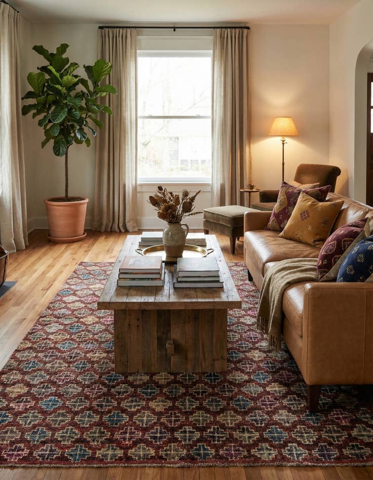 Detail image of 5' 6 x 8'  Hand Knotted Darya Wool Rug