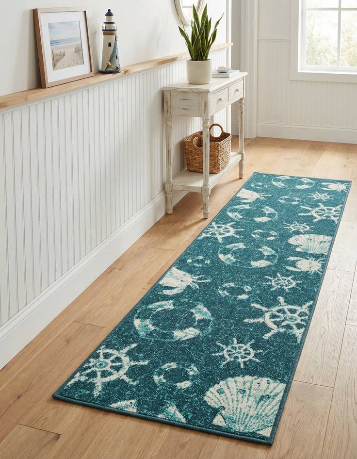 Detail image of 2' x 8' Easy-Clean Coastal Indoor / Outdoor Runner Rug
