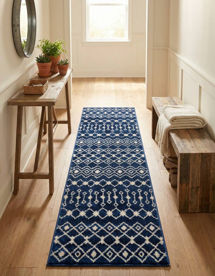 Detail image of  2' x 7' Moroccan Trellis Runner Rug