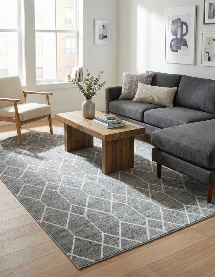 Detail image of  9' 10 x 14' Lattice Trellis Rug