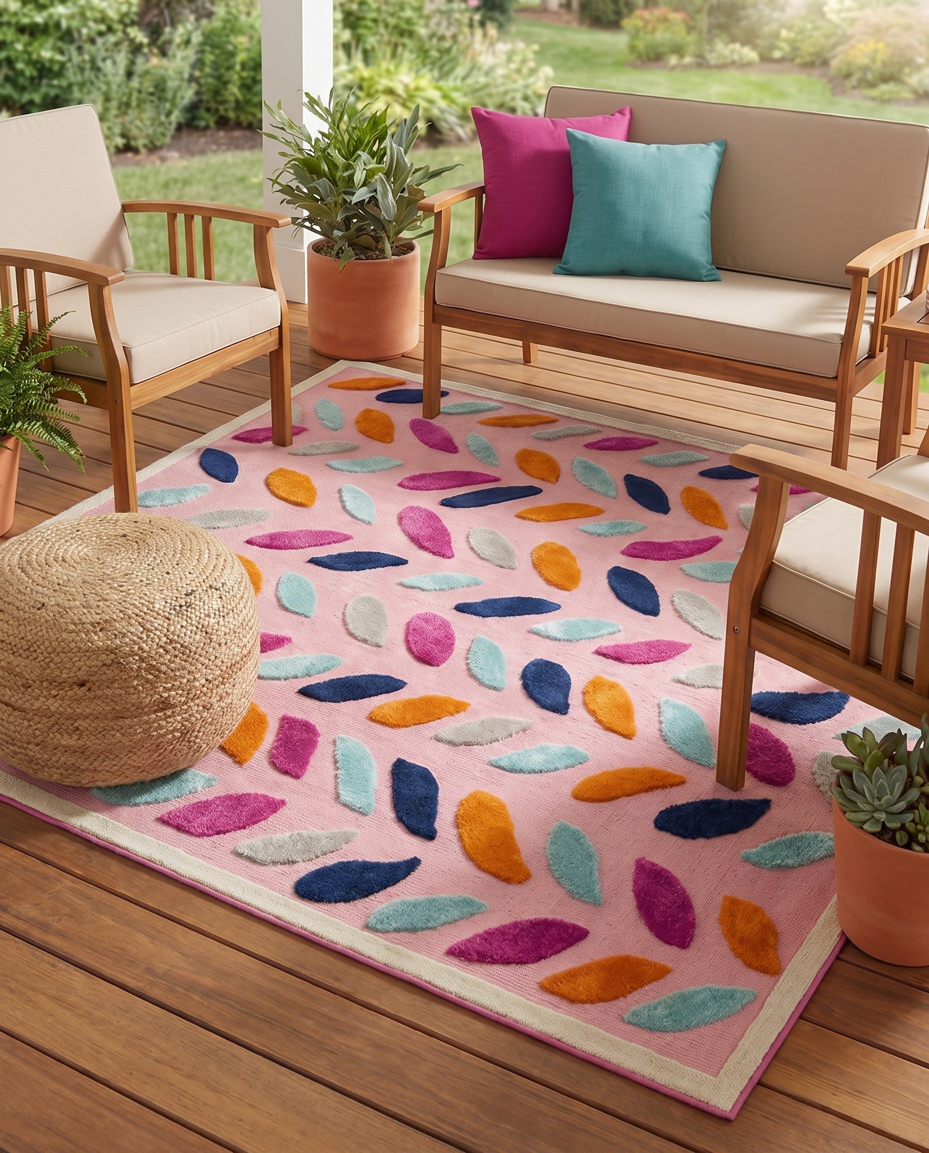 7' 10 x 7' 10 Easy-Clean Aruba Indoor / Outdoor Square Rug