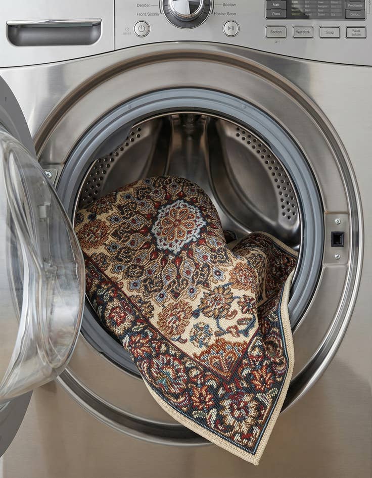 Detail image of 2' x 3' 1  Washable Traditional Indoor / Outdoor Rug