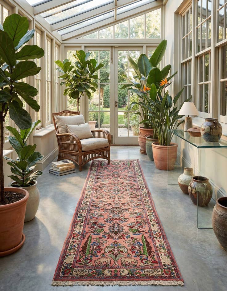 Detail image of 2' 10 x 10' 5  Hand Knotted Farahan Persian Wool Runner Rug