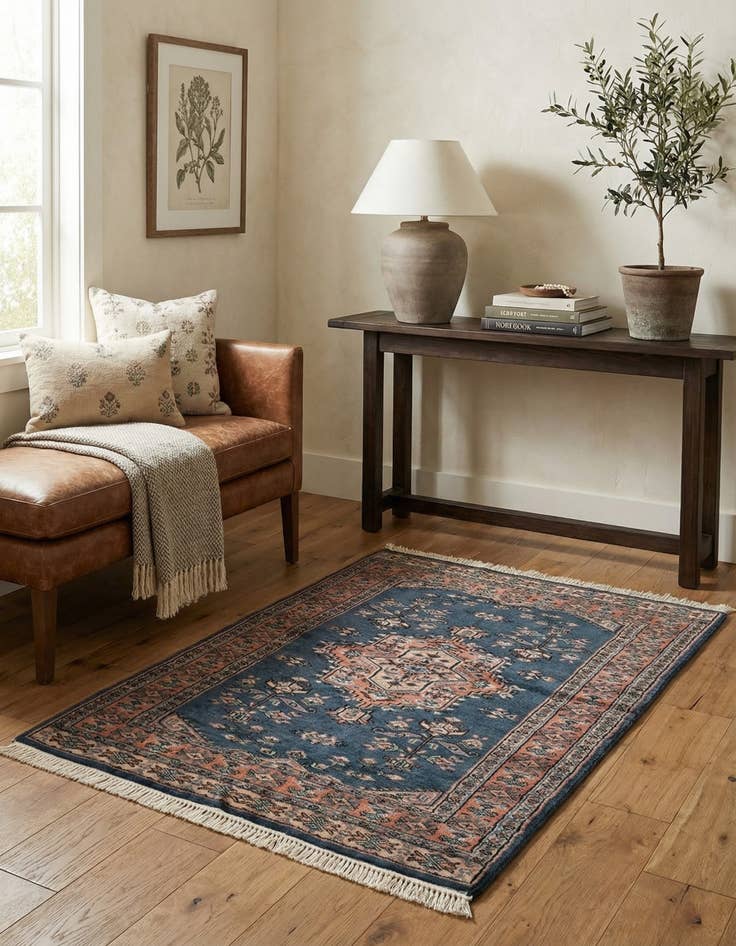 Detail image of  3' 1 x 5'  Hand Knotted Bokhara Wool Rug