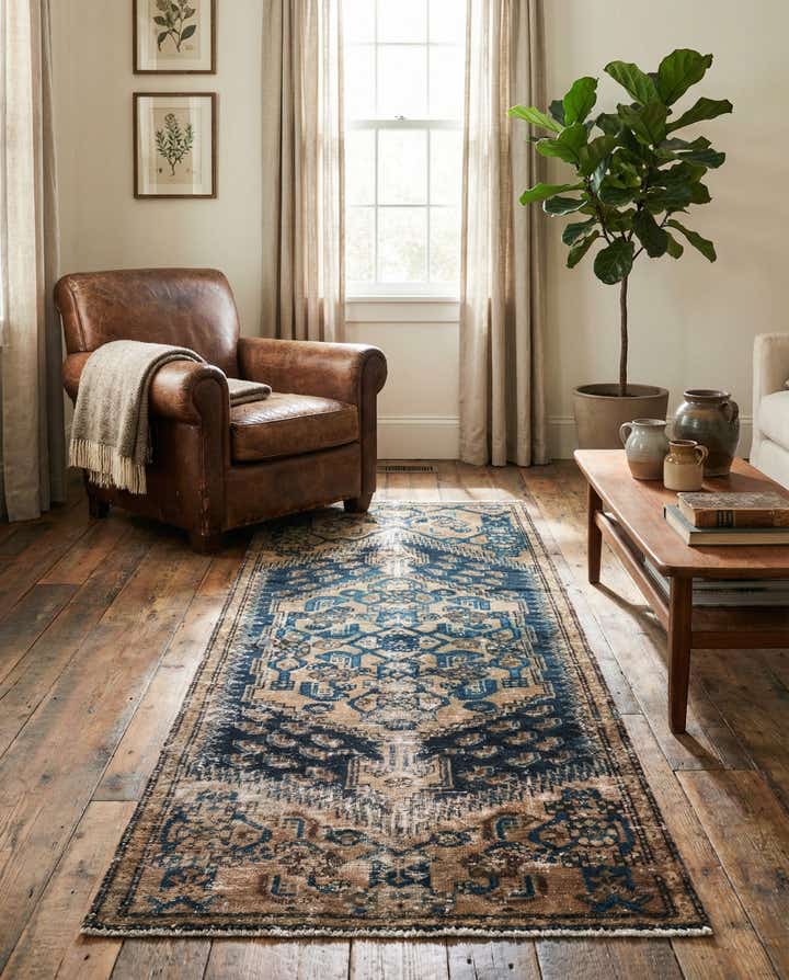 2' 7 x 6' Hand Knotted Ultra Vintage Persian Wool Runner Rug