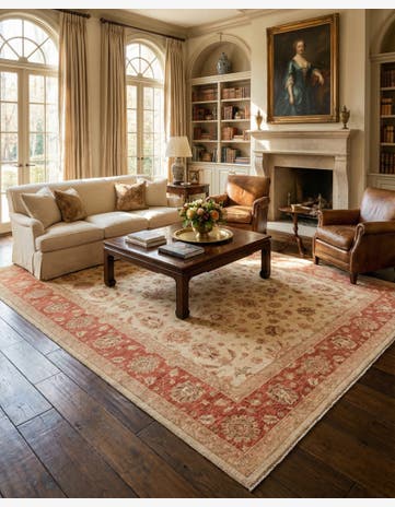 9' 9 x 12' 9 Hand Knotted Peshawar Ziegler Rug
